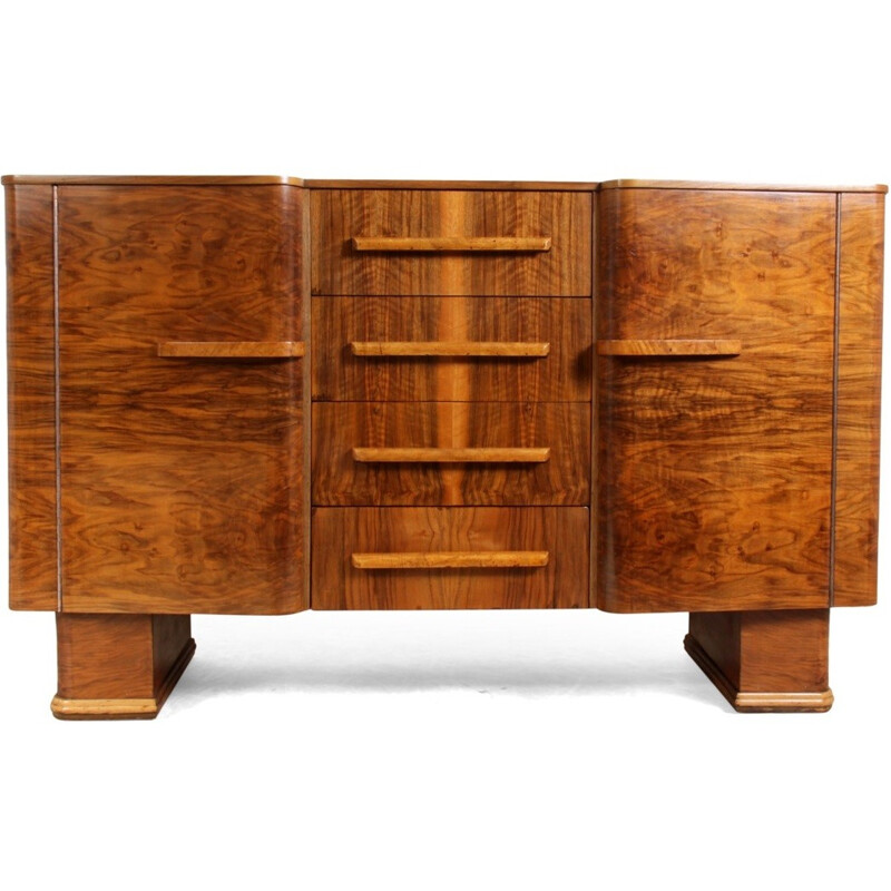 Small English walnut sideboard - 1950s