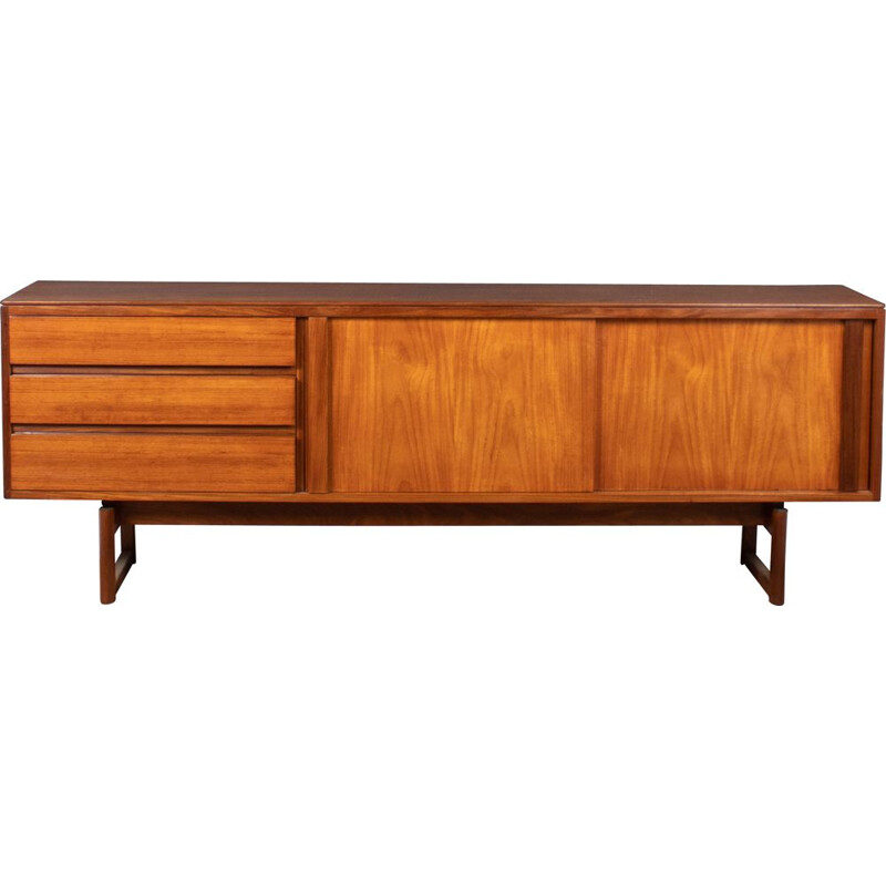 Credenza vintage in teak con ante scorrevoli di White