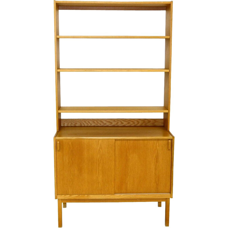 Vintage oakwood bookcase by Bertil Fridhagen for Bodafors, Sweden 1960