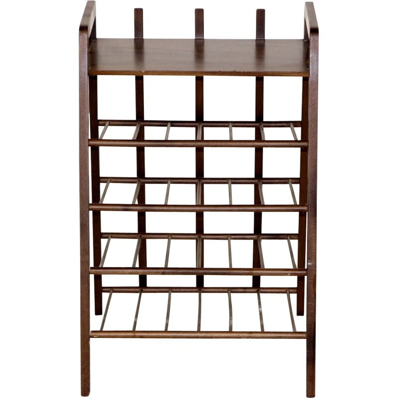 Vintage beech magazine rack, Sweden 1950