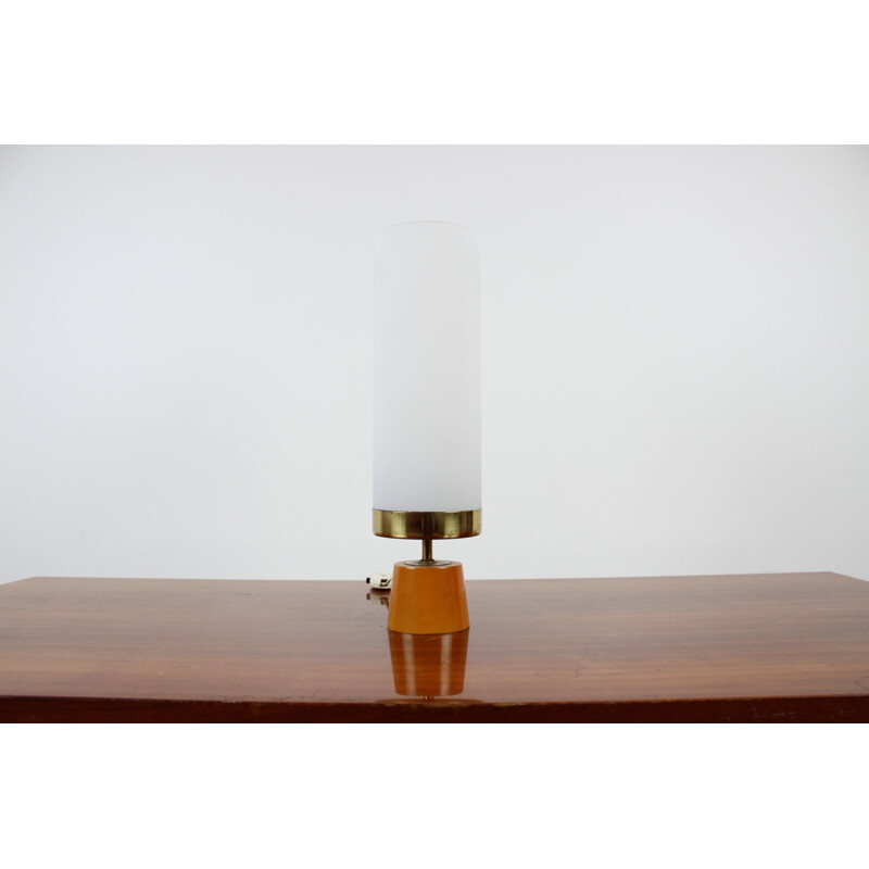 Mid-century brass and glass table lamp, Germany 1970s