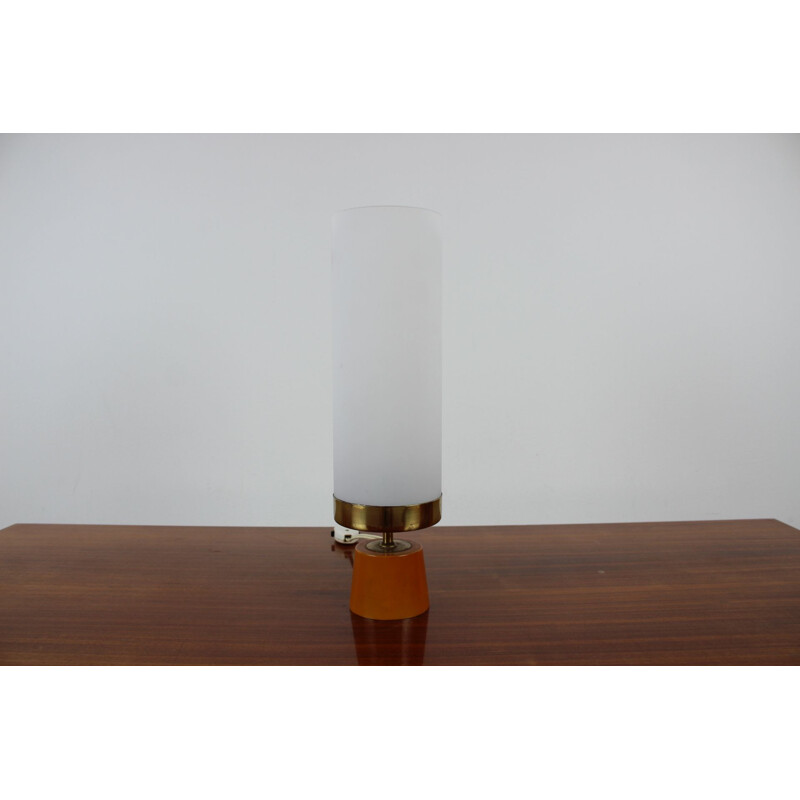 Mid-century brass and glass table lamp, Germany 1970s