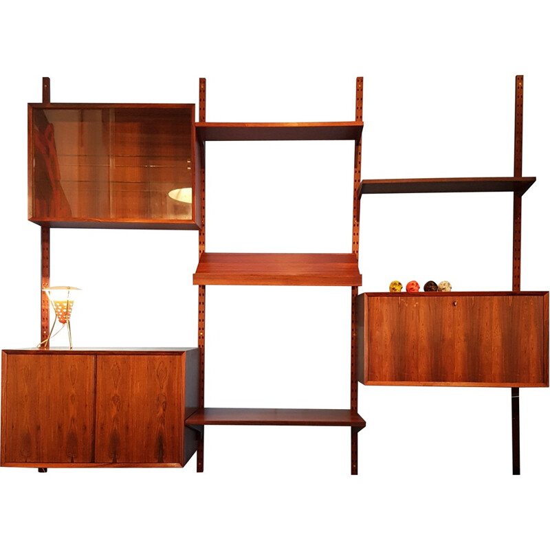 Vintage modular storage system in rosewood, Poul CADOVIUS - années 50