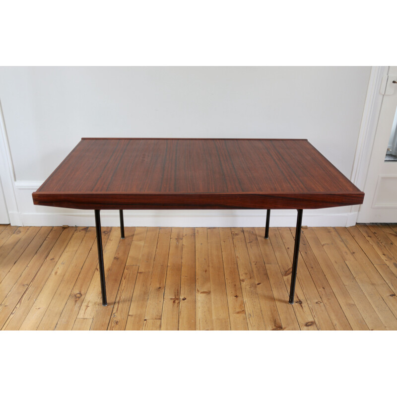 Vintage modernist table in rosewood by Alain Richard