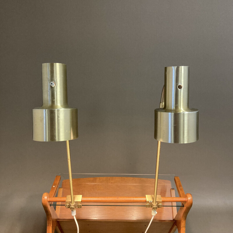 Pair of vintage scandinavian modular wall lamps, 1950