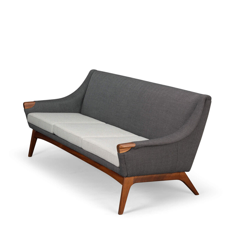 Sofá cinzento Vintage de 3 lugares por Johannes Andersen para Cfc Silkeborg, 1960