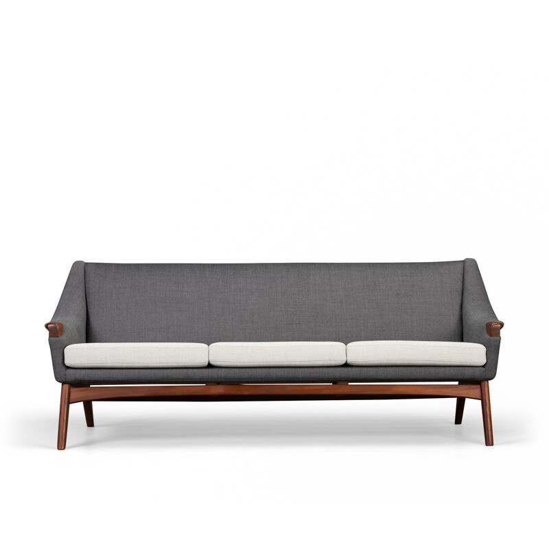 Vintage grey 3-seater sofa by Johannes Andersen for Cfc Silkeborg, 1960s