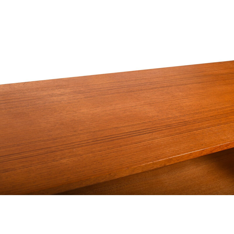 Minimalist vintage teak sideboard with three doors, Denmark 1960