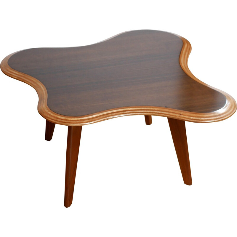 Morris "Cloud" coffee table in walnut and birch, Neil MORRIS - 1940s