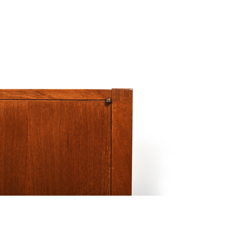 Minimalist vintage teak sideboard with three doors, Denmark 1960