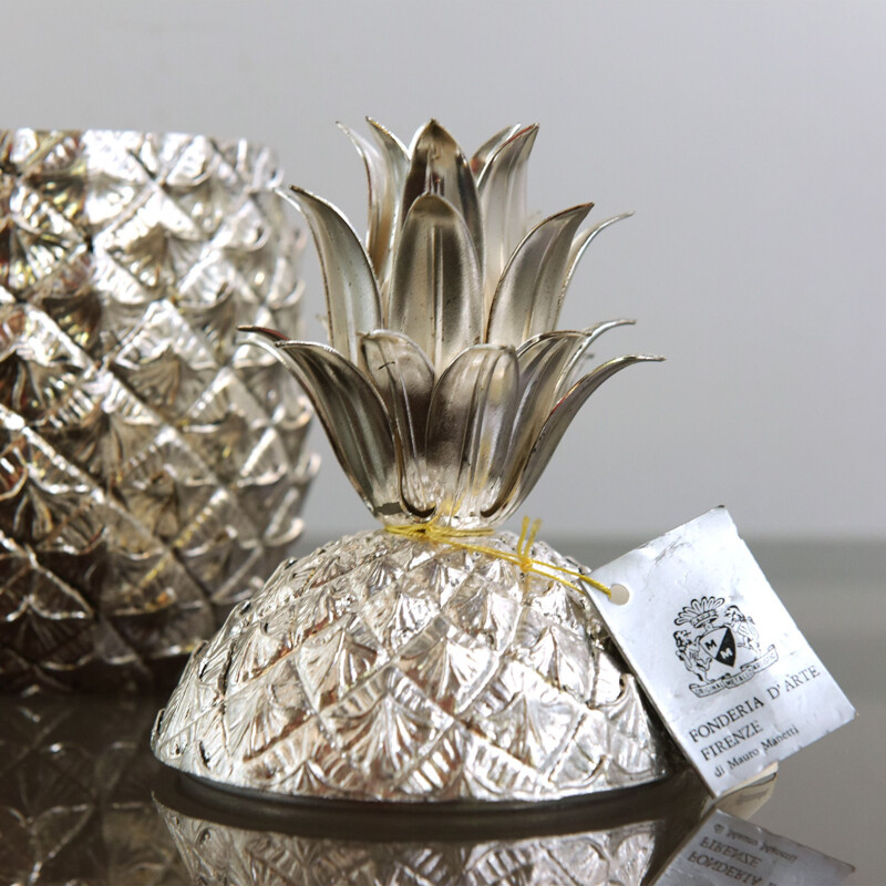 Vintage silver plated pineapple ice bucket by Mauro Manetti for Fonder d'Arte di Firenze