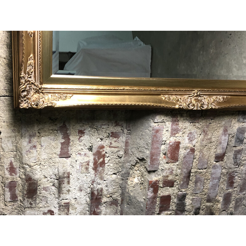 Vintage gilded wood mirror rectangular