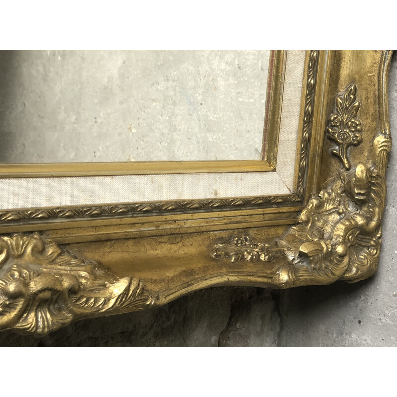 Vintage gilded wood mirror rectangular