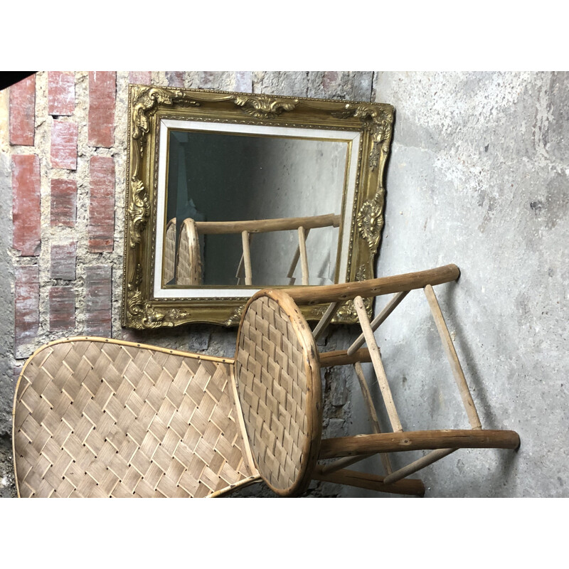 Vintage gilded wood mirror rectangular