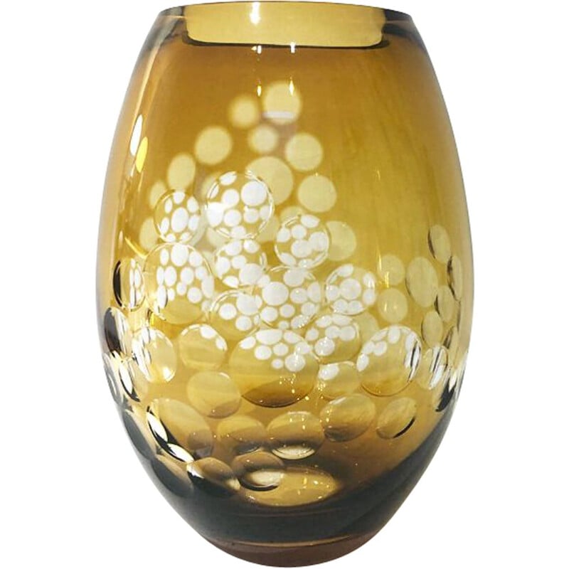 Vase vintage en cristal par Borske Sklo, 1970