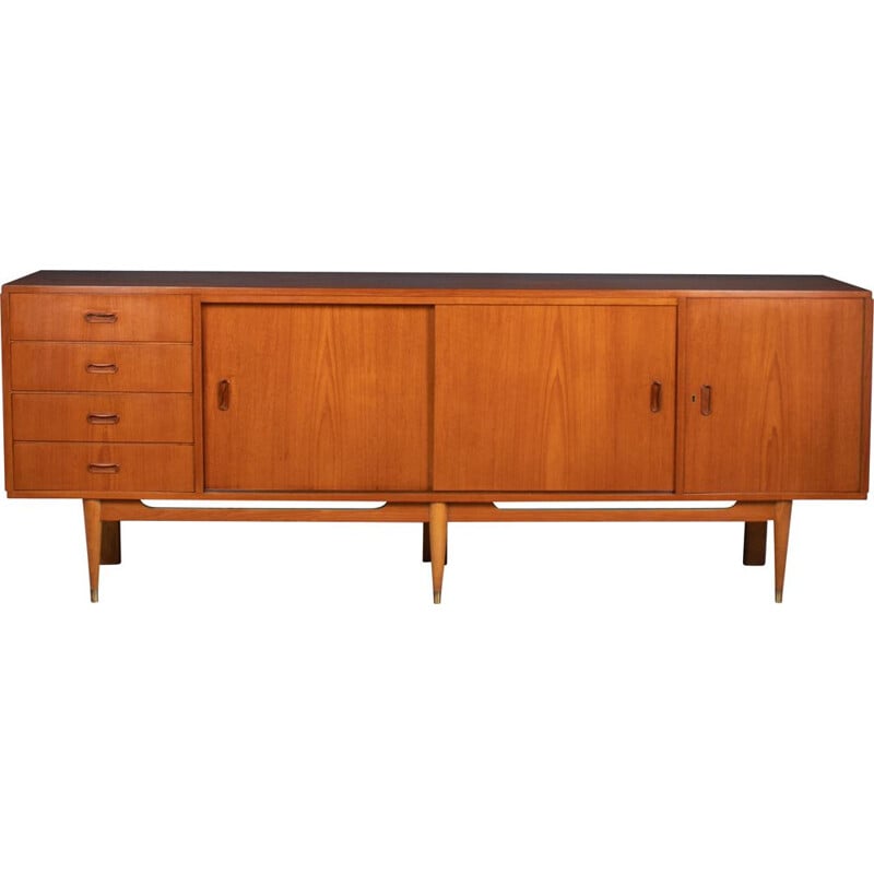 Vintage teak Danish sideboard with four drawers, 1960s