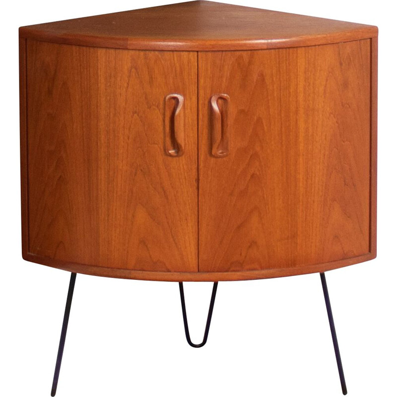 Vintage teak corner cabinet on hairpin legs by Victor Wilkins for G Plan, England 1960