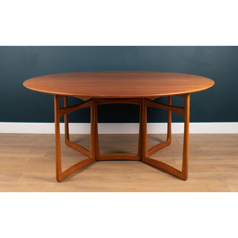 Drop Leaf vintage Danish teak table by Peter Hvidt and Orla Mølgaard Nielsen for France & Søn