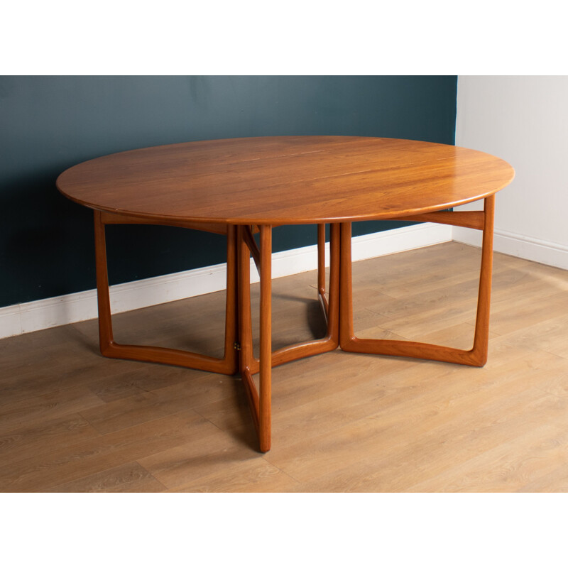 Drop Leaf vintage Deense teakhouten tafel van Peter Hvidt en Orla Mølgaard Nielsen voor Frankrijk