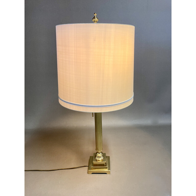 Vintage lamp van metaal en zijde, 1950