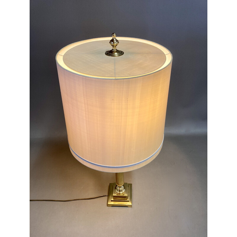 Vintage lamp van metaal en zijde, 1950