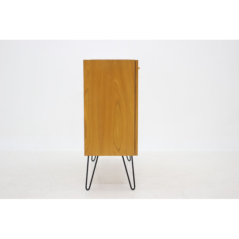 Vintage birch wood wardrobe, Czech 1970