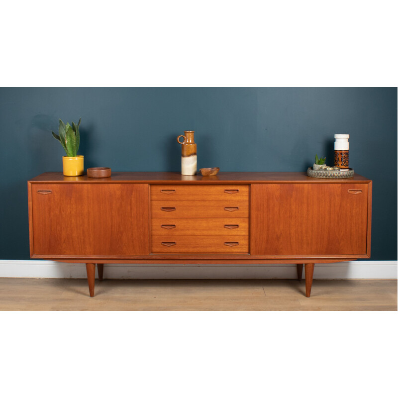 Vintage Scandinavian teakwood teak enfilade por Clausen et Søn, Dinamarca 1960