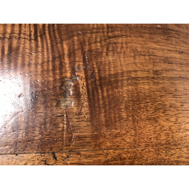 Mesa de madera ovalada vintage con 2 hojas