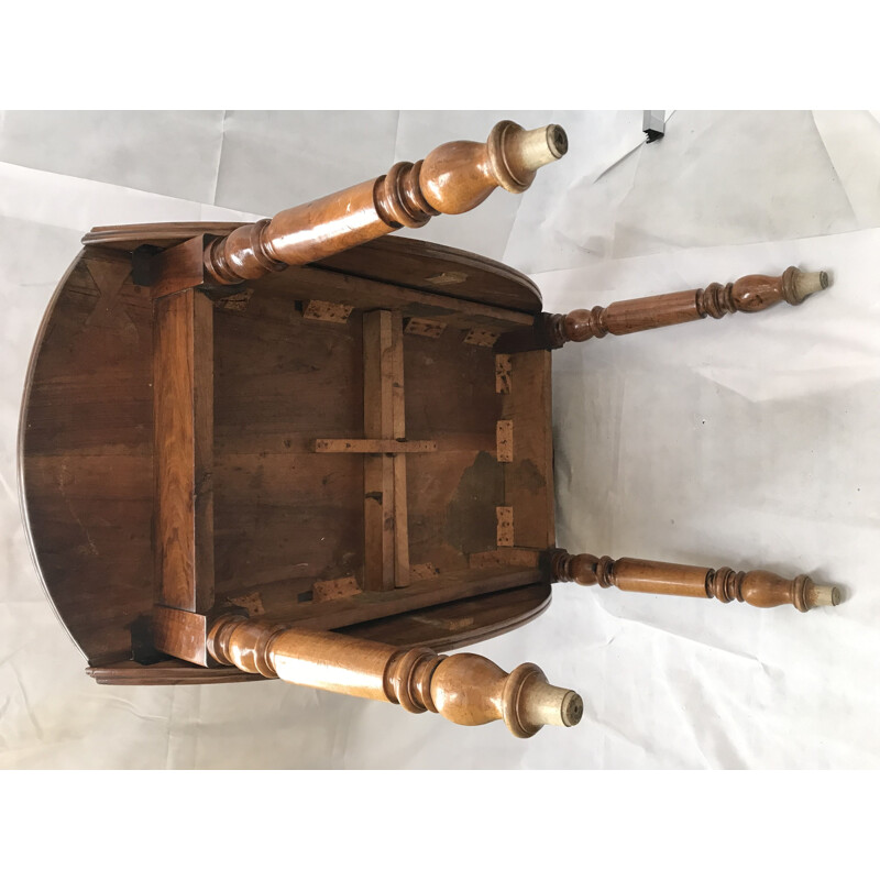 Table ovale vintage en bois avec 2 battants