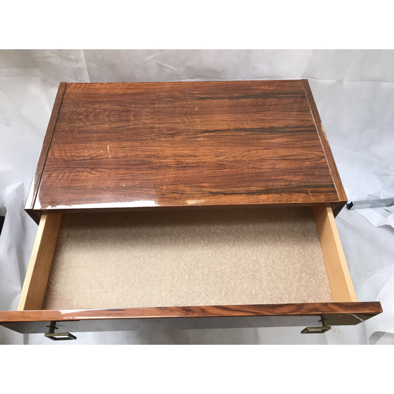 Vintage chest of drawers in rosewood veneer with 3 drawers