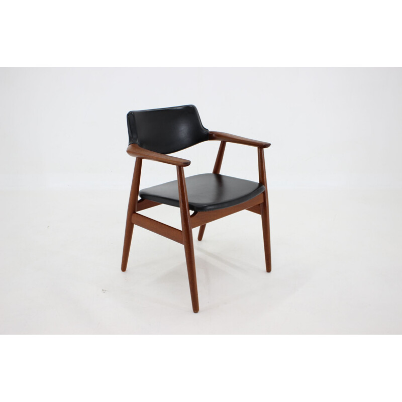 Fauteuil vintage en teck et similicuir de Svend Åge Eriksen pour Glostrup, Danemark 1960