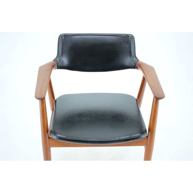 Vintage teak and leatherette armchair by Svend Åge Eriksen for Glostrup, Denmark 1960s