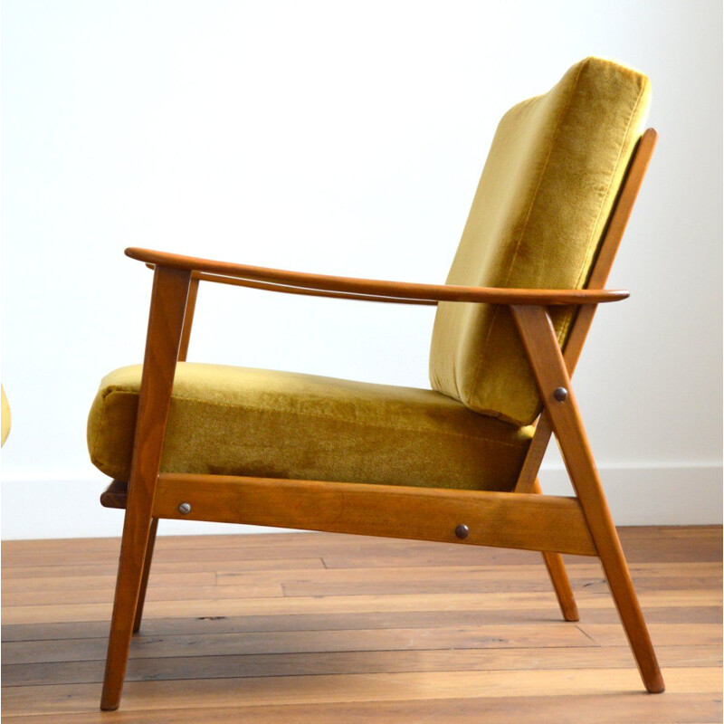 Paire de fauteuils scandinave vinatge en teck, 1960