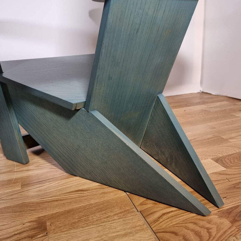 Pair of vintage constructivist armchairs by Philippe Parent, 1980