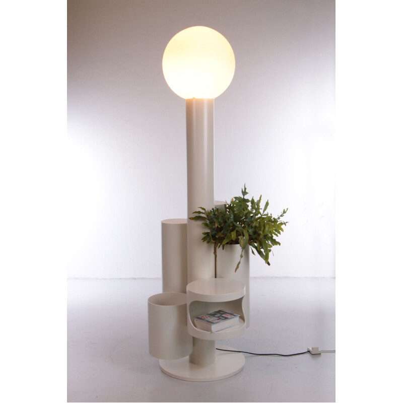 Vintage Close Encounter floor lamp with plant table for Kerst Koopman, Netherlands 1980