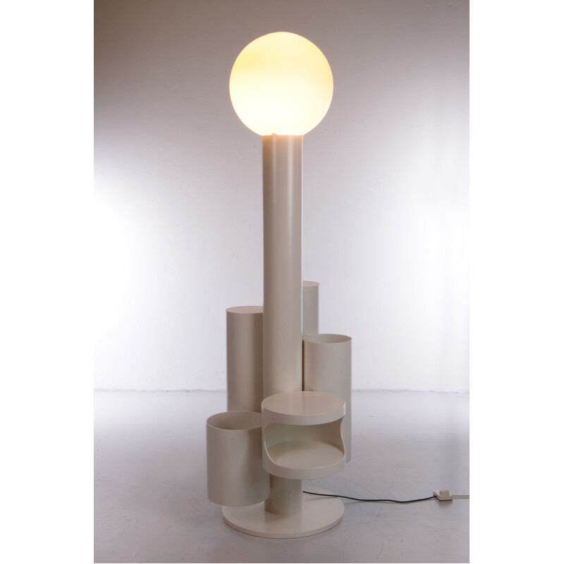 Vintage Close Encounter floor lamp with plant table for Kerst Koopman, Netherlands 1980