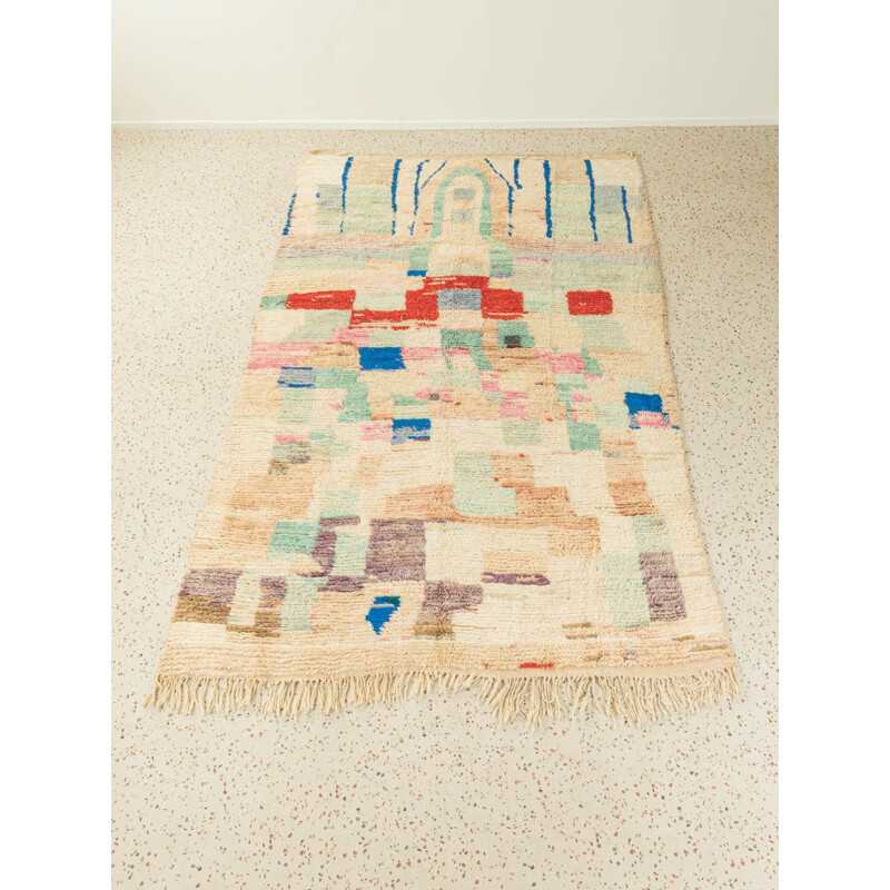 Berber carpet vintage summer field wool, Morocco