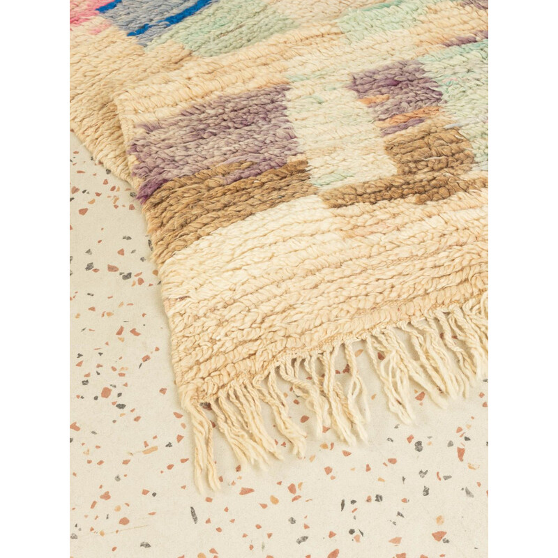 Berber carpet vintage summer field wool, Morocco