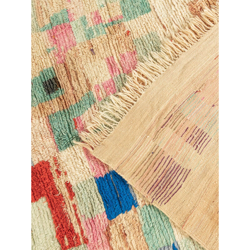 Berber carpet vintage summer field wool, Morocco
