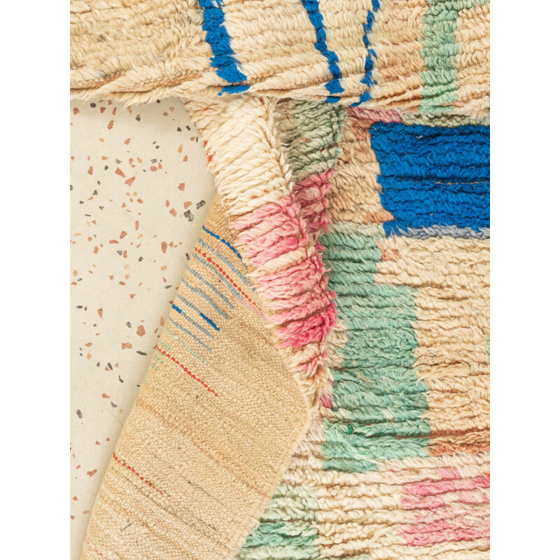 Berber carpet vintage summer field wool, Morocco