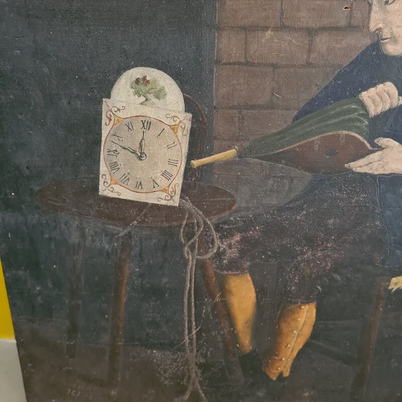 Cuadro antiguo El limpiador de relojes, 1897