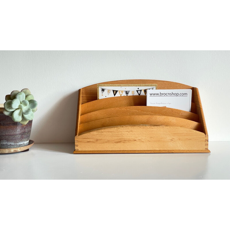 Vintage all wood desk sorter