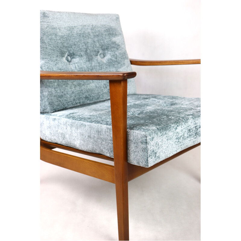 Vintage light blue German armchair, 1980s