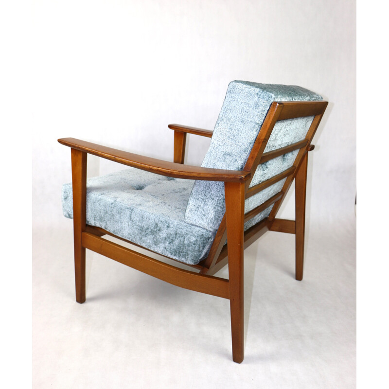 Vintage light blue German armchair, 1980s