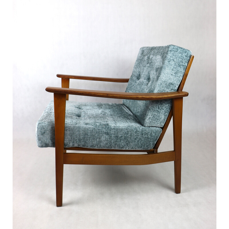 Vintage light blue German armchair, 1980s