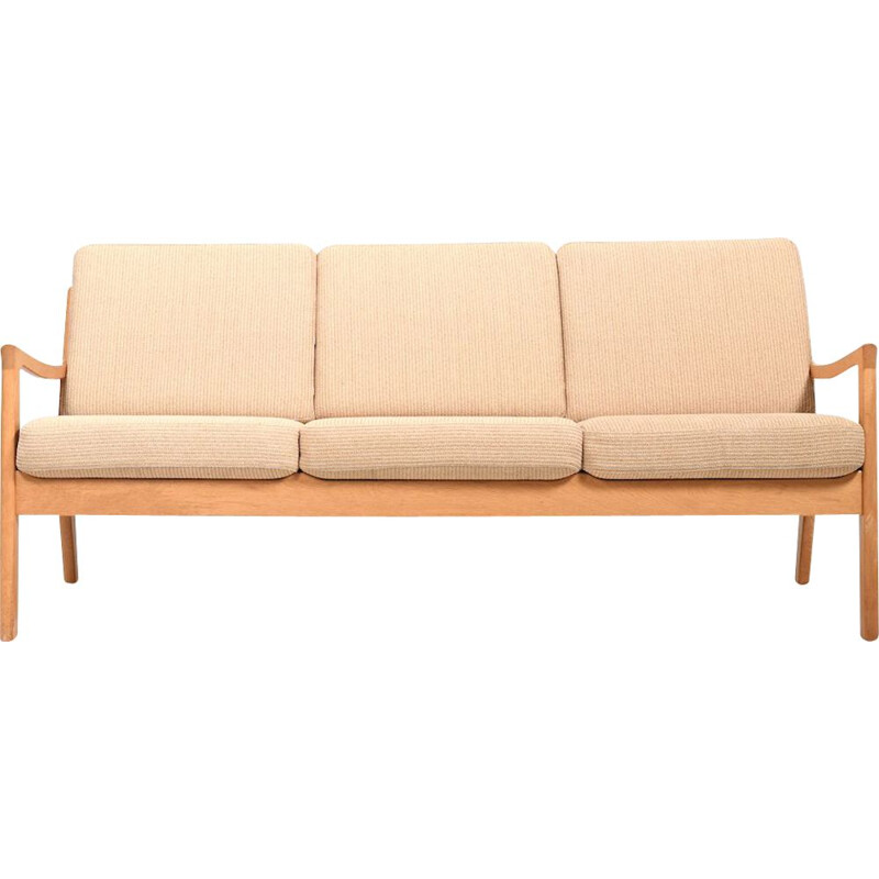 Vintage Senator 3-seater sofa in oakwood by Ole Wanscher for Cado, Denmark 1970s