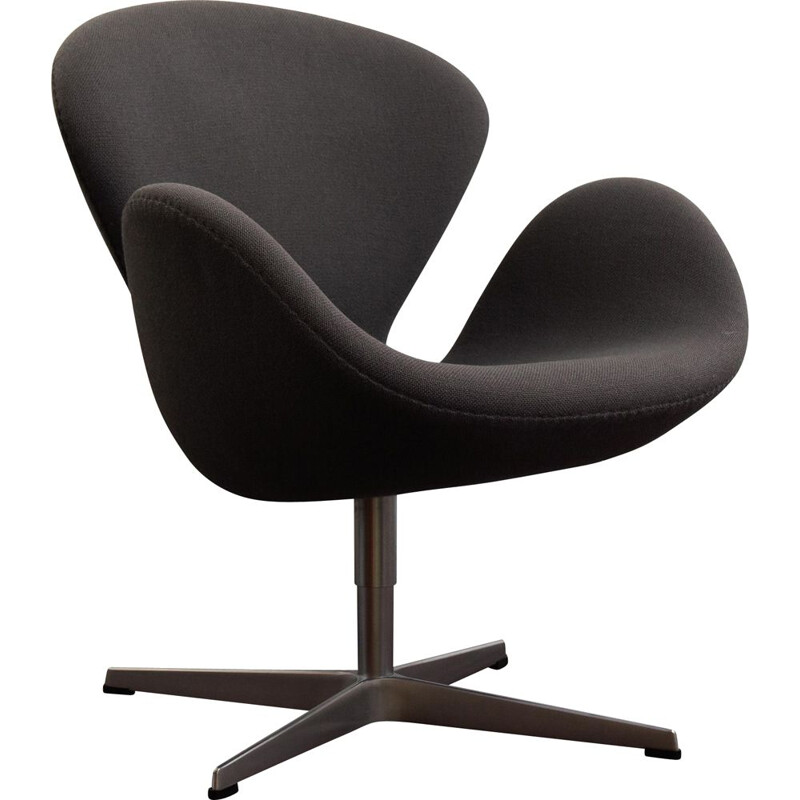 Vintage Swan draaifauteuil in grijze Tonus stof van Arne Jacobsen