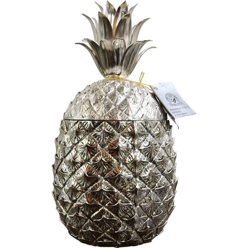 Vintage silver plated pineapple ice bucket by Mauro Manetti for Fonder d'Arte di Firenze