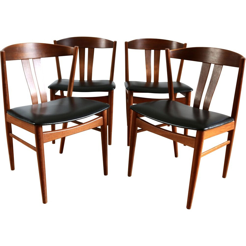 Set von 4 skandinavischen Vintage-Stühlen aus Teakholz, 1960