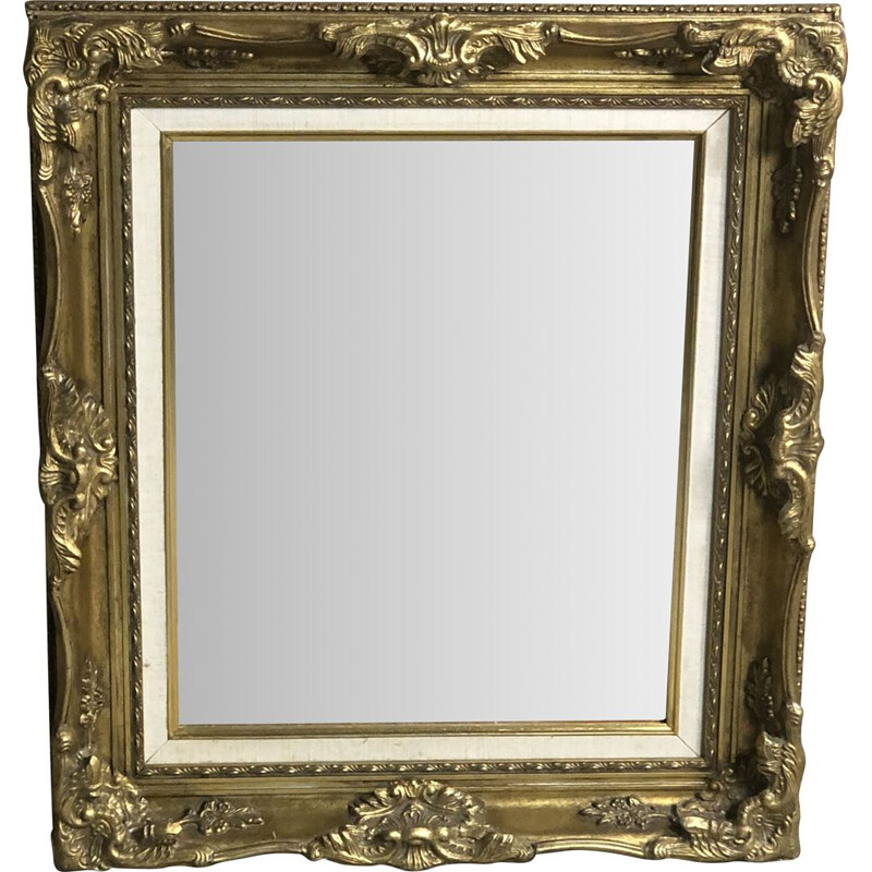 Espelho rectangular de madeira dourada